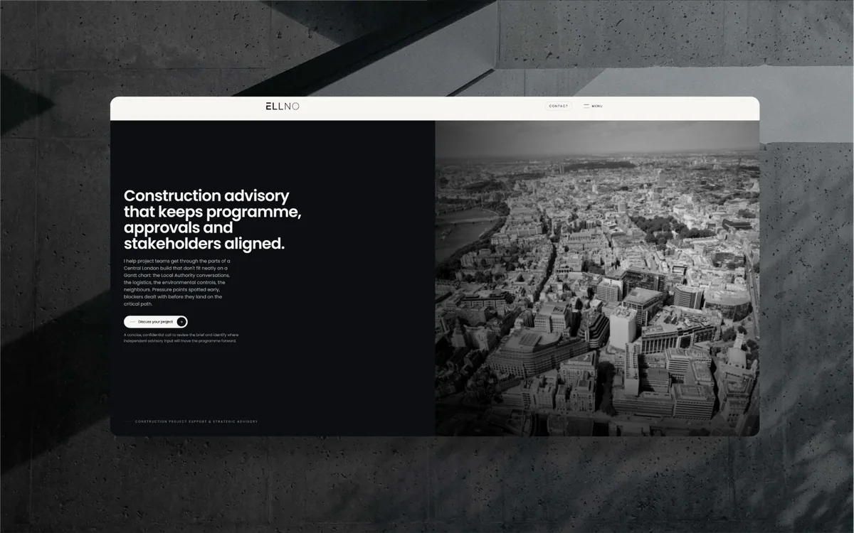 Ellno — Making construction expertise visible before the first conversation.